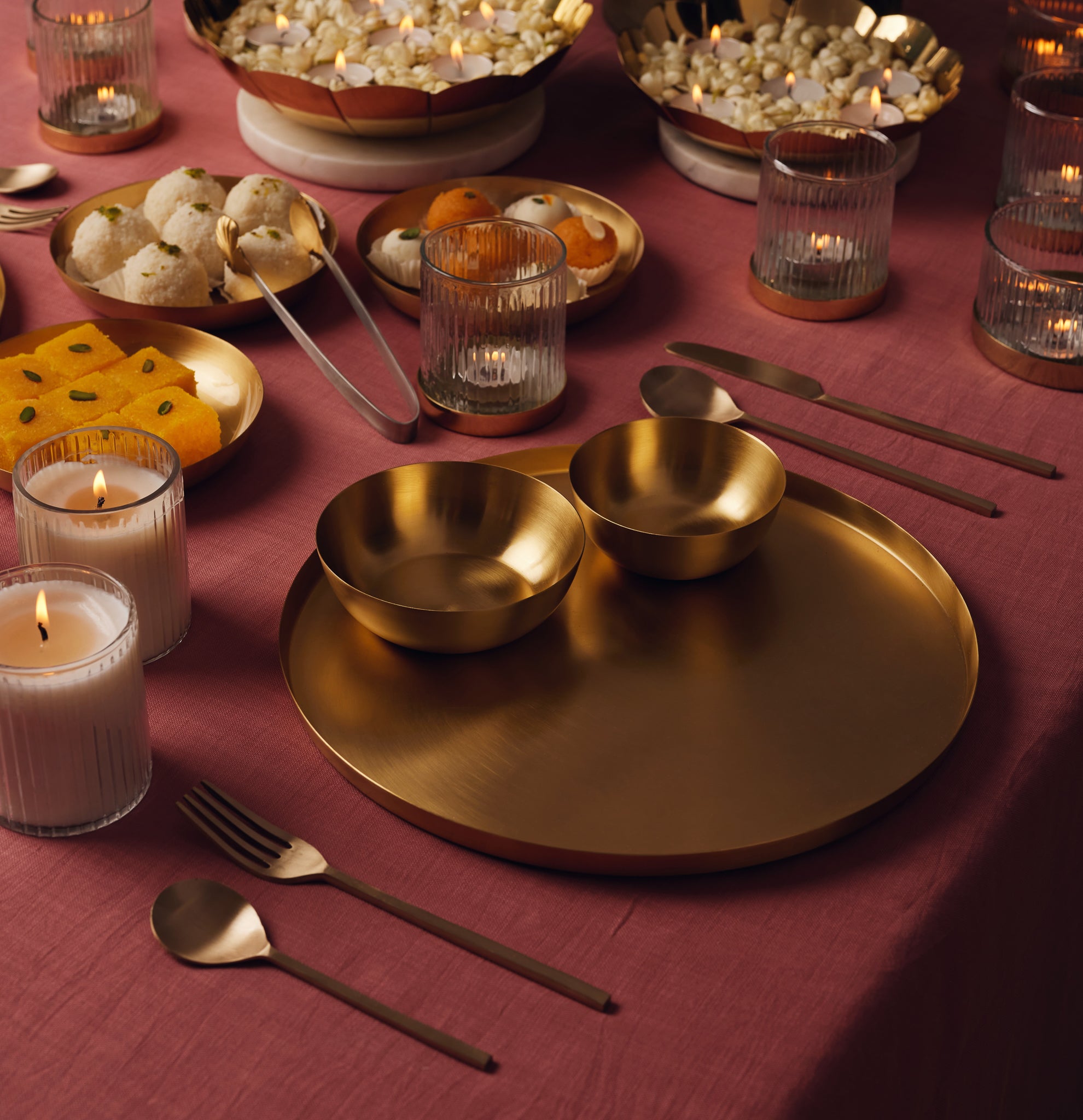Heirloom Brass Dinner Set of 4.