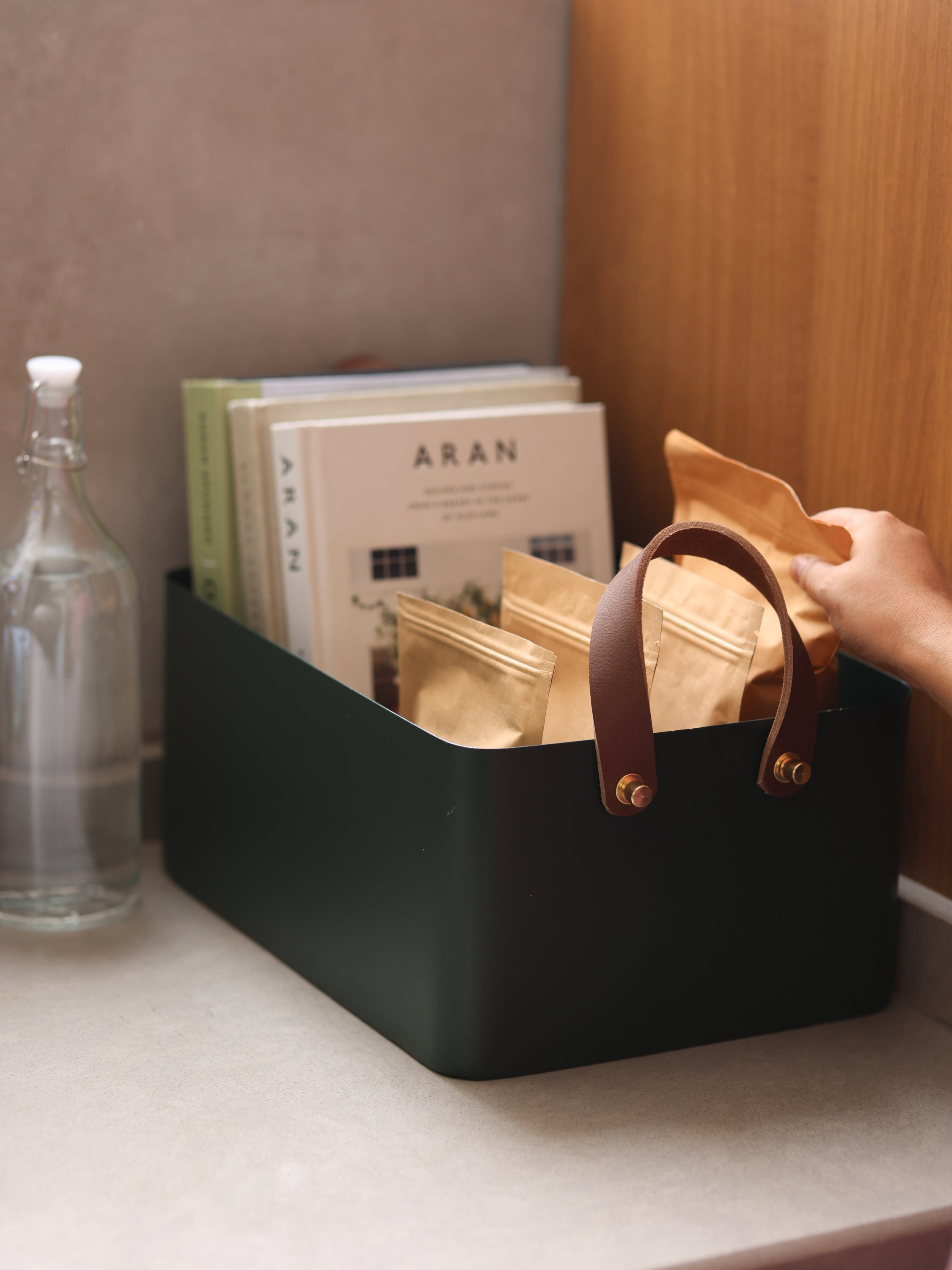 Rectangle Basket - Forest Green, Medium - Fleck