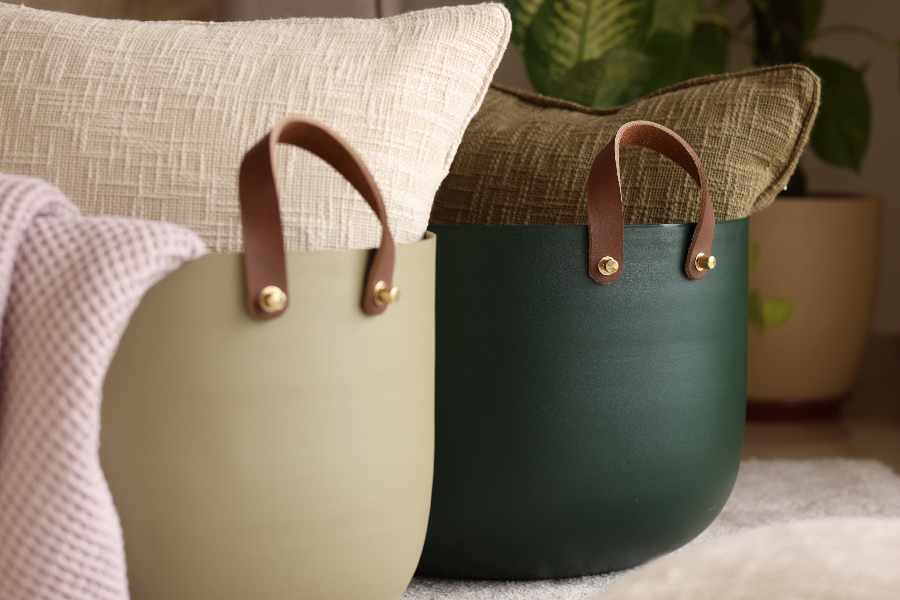 Round Basket - Forest Green, Large - Fleck