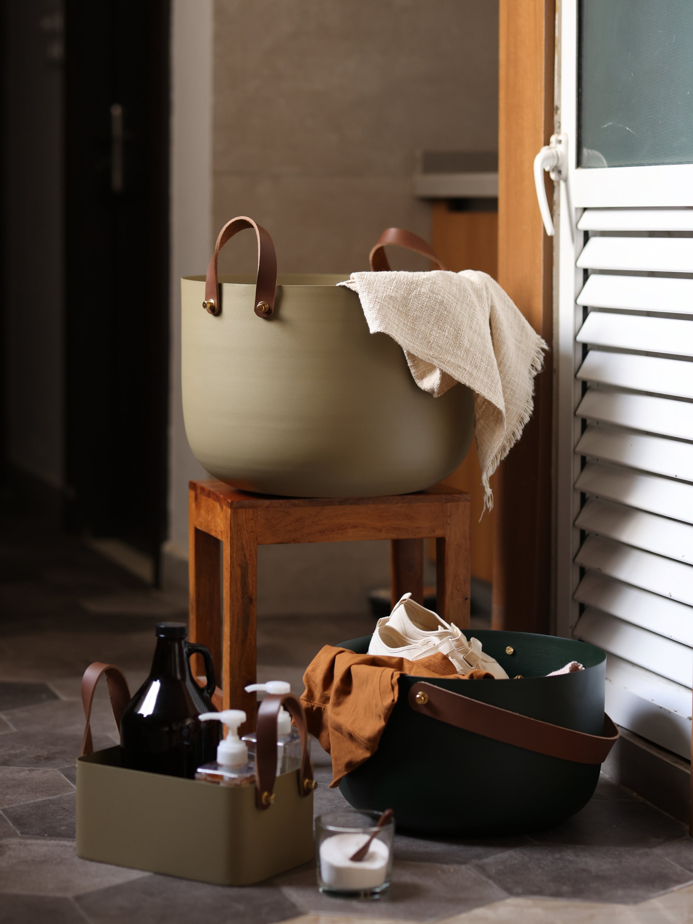 Round Basket - Sand, Large - Fleck