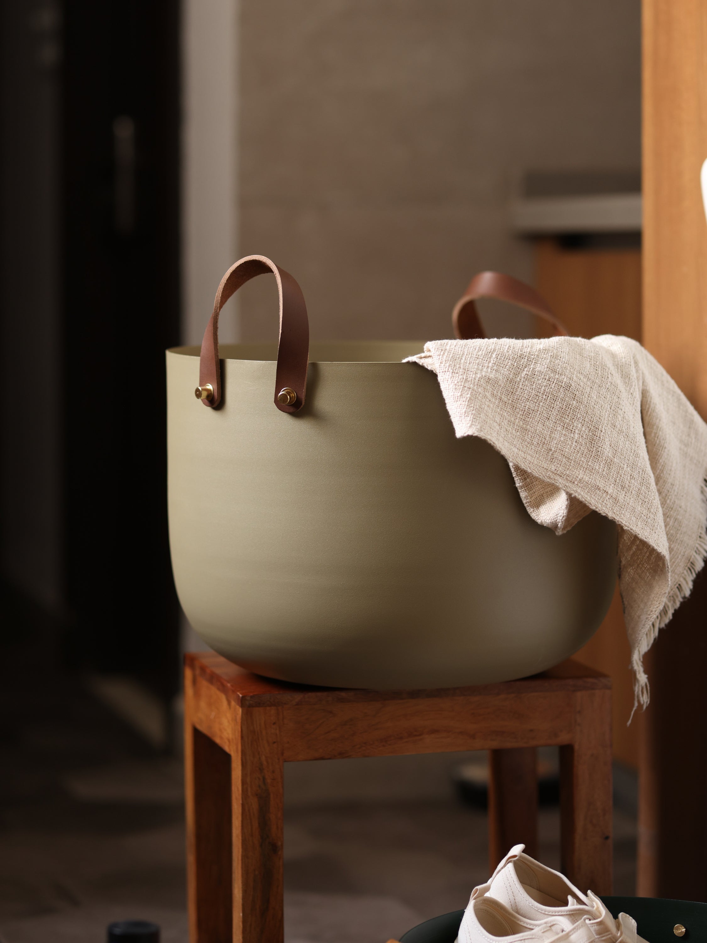 Round Basket - Sand, Large - Fleck