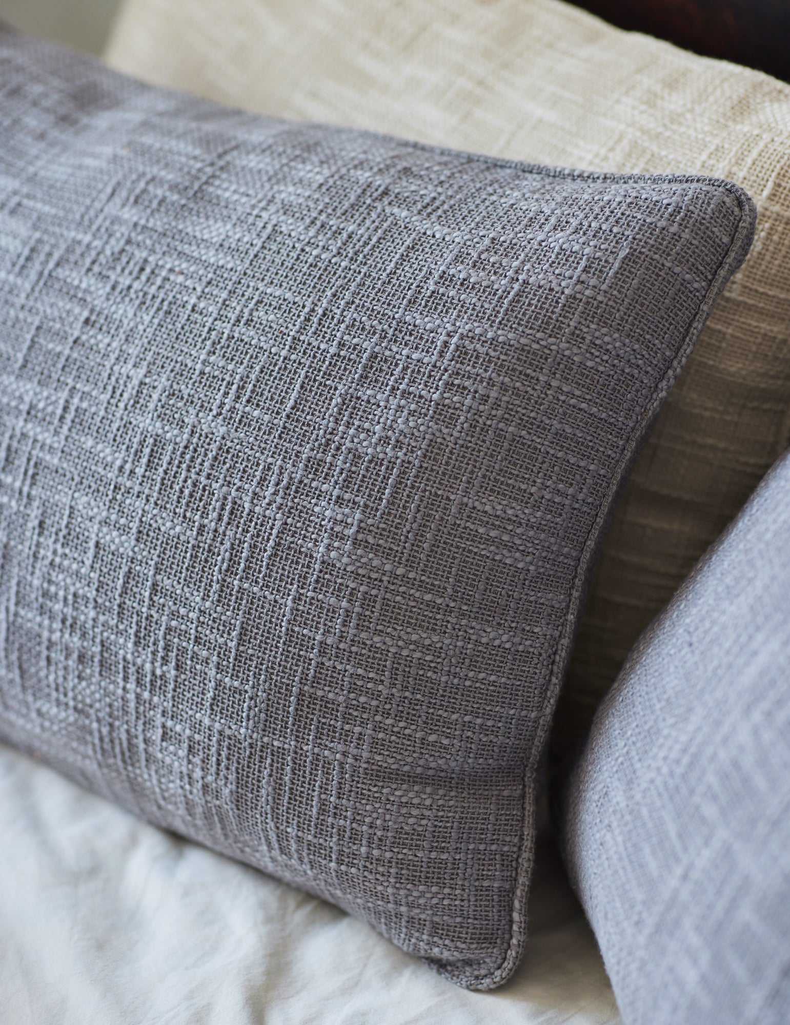 Solid Grey throw pillow cover