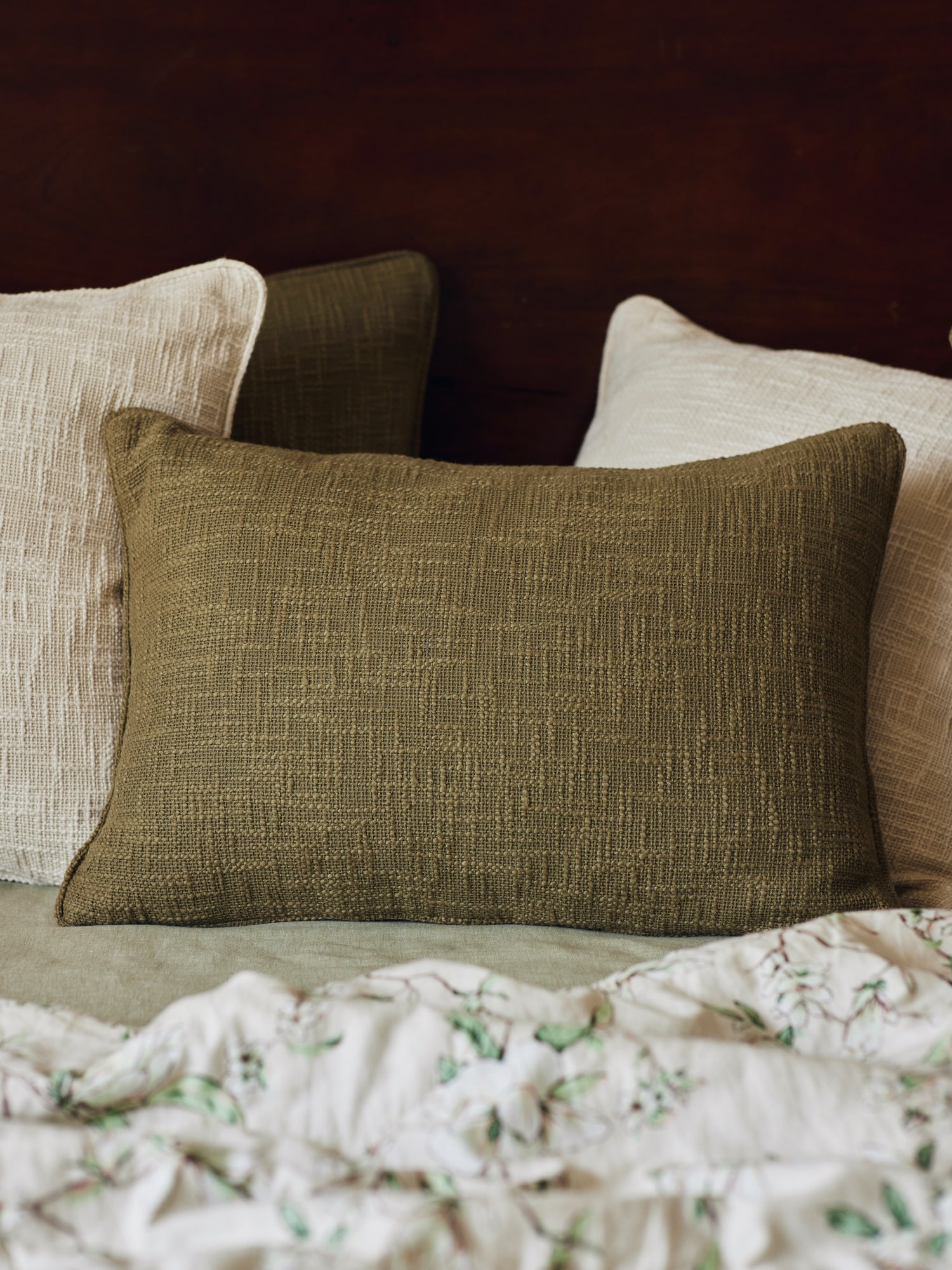 Olive green throw outlet pillow covers