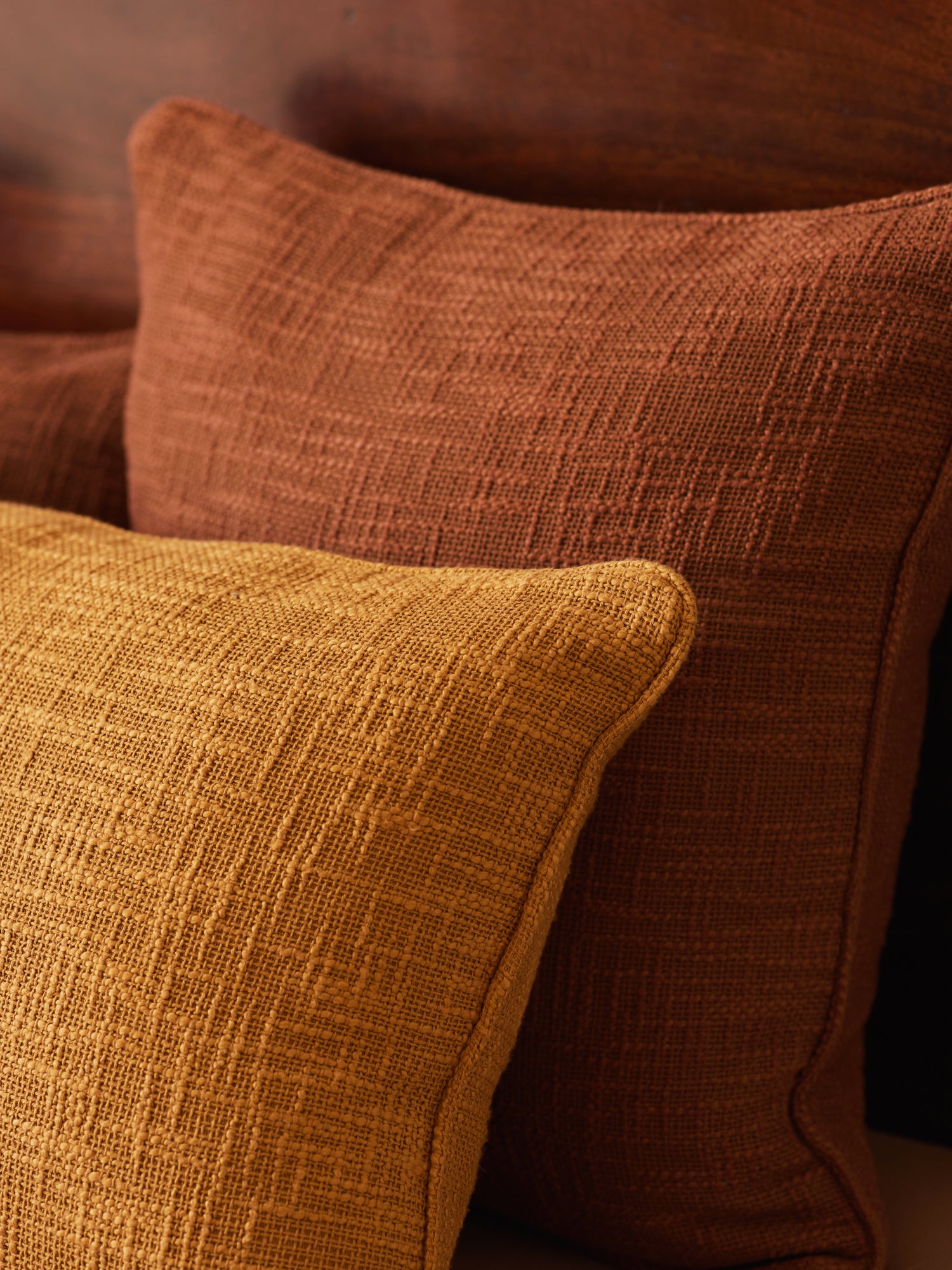 Cotton cushion cover for sofa or bed.
