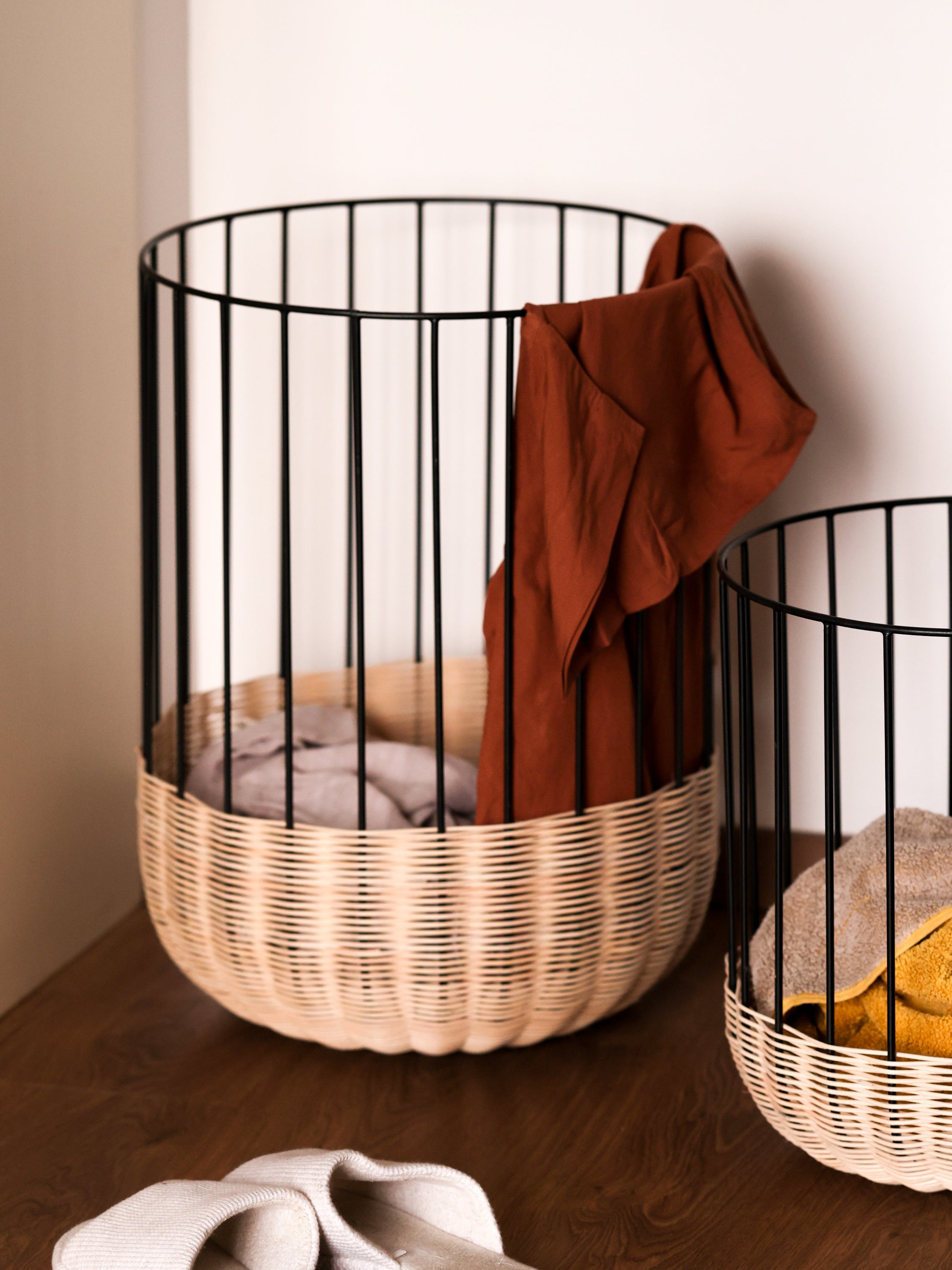 Cabo Natural Rattan Baskets - Fleck