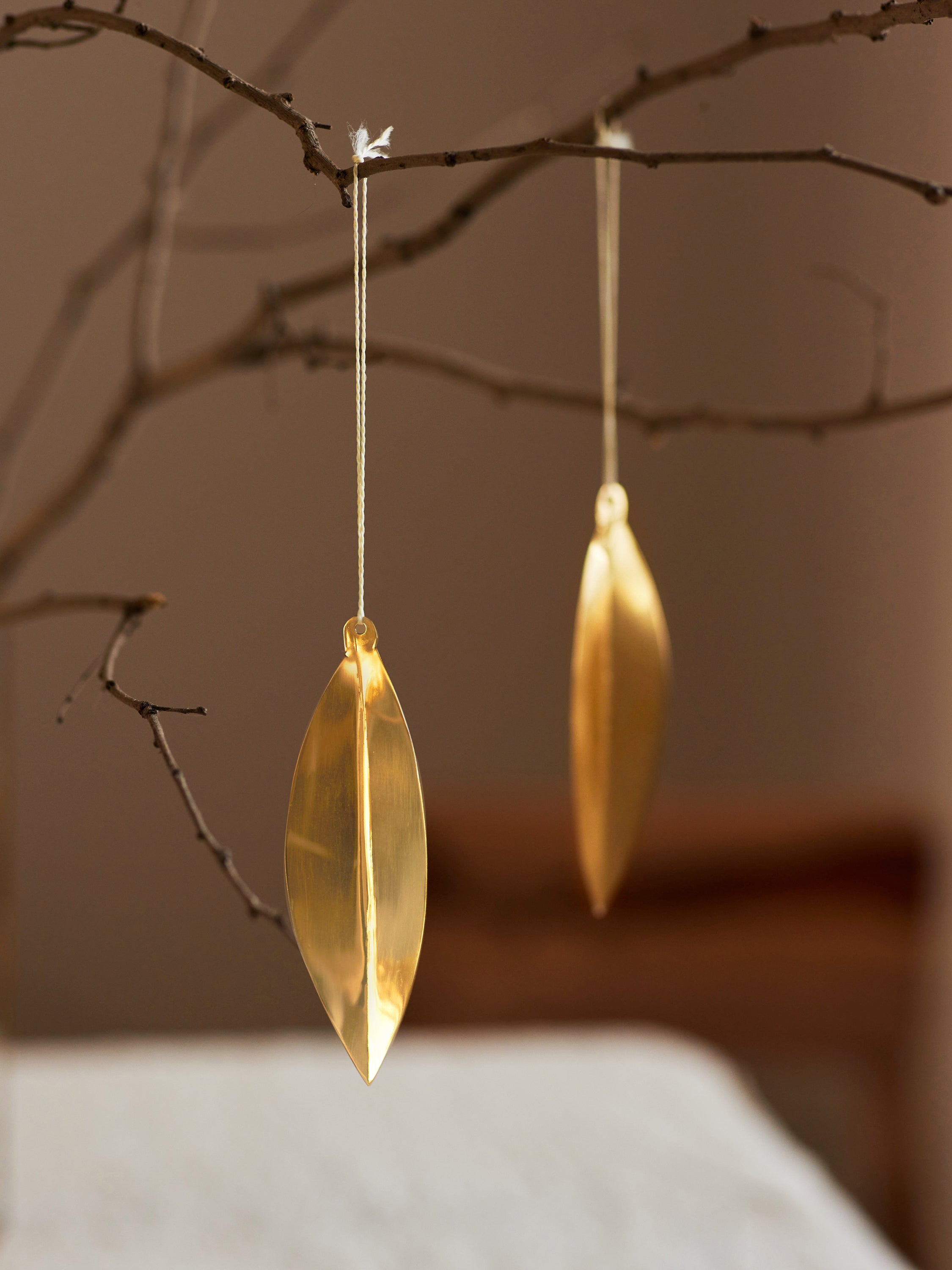 Leaf Brass Christmas ornaments