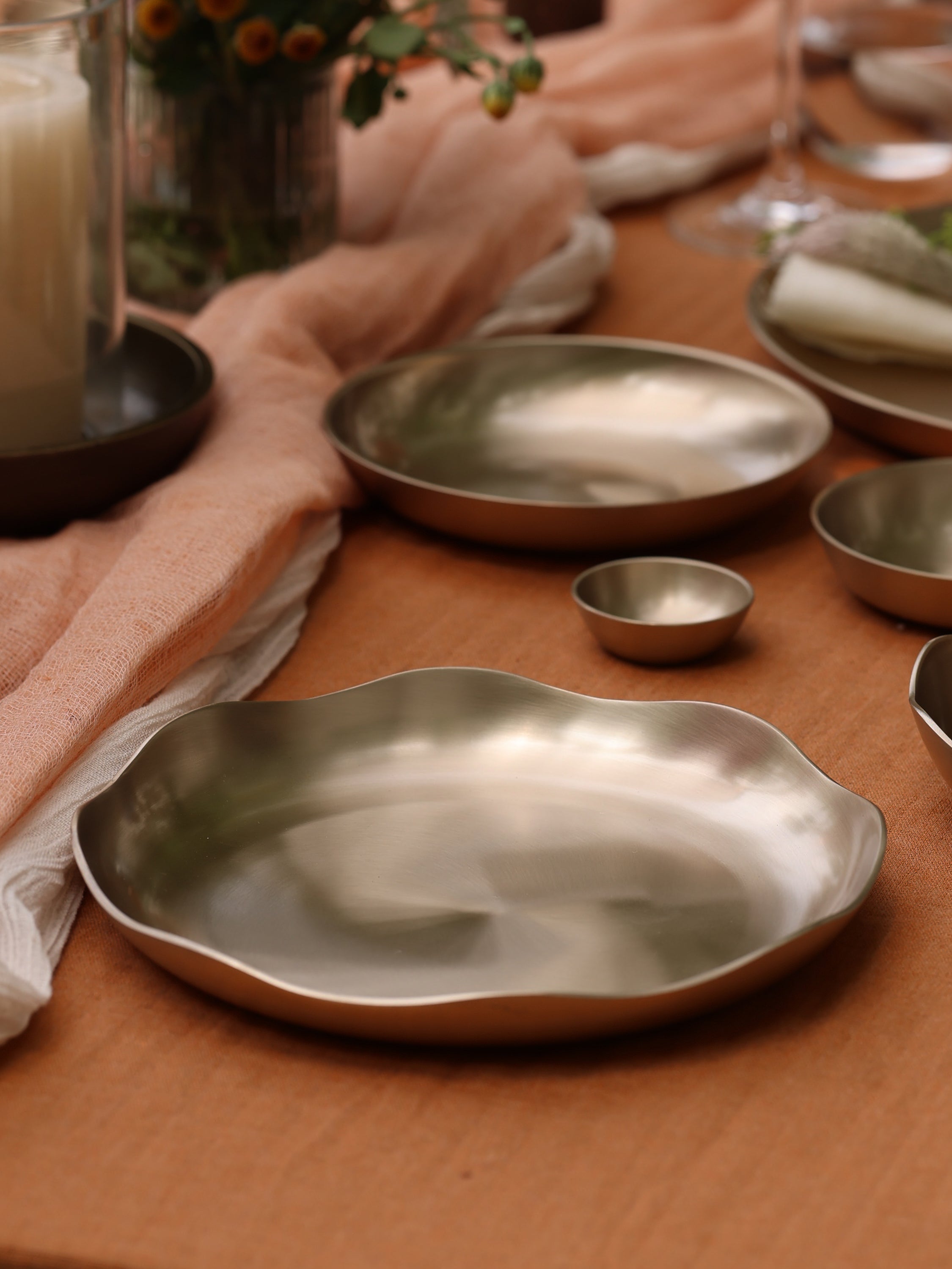 Luxe Kansa Bronze Snack Plate 8.5 inch