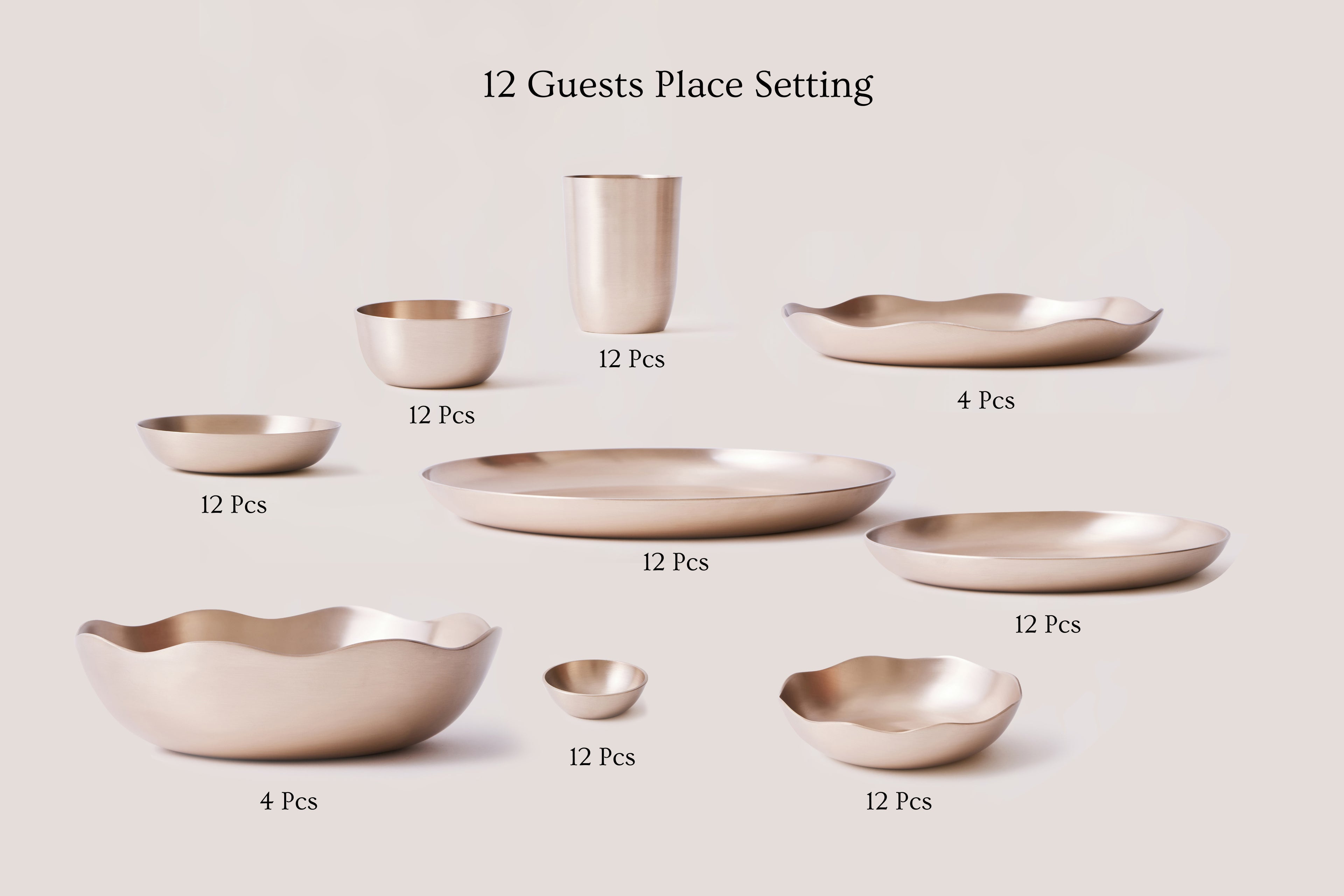 Luxe kansa bronze dinner set 12 people