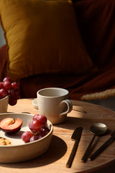 Maṇal white ceramic Coffee mugs by fleck