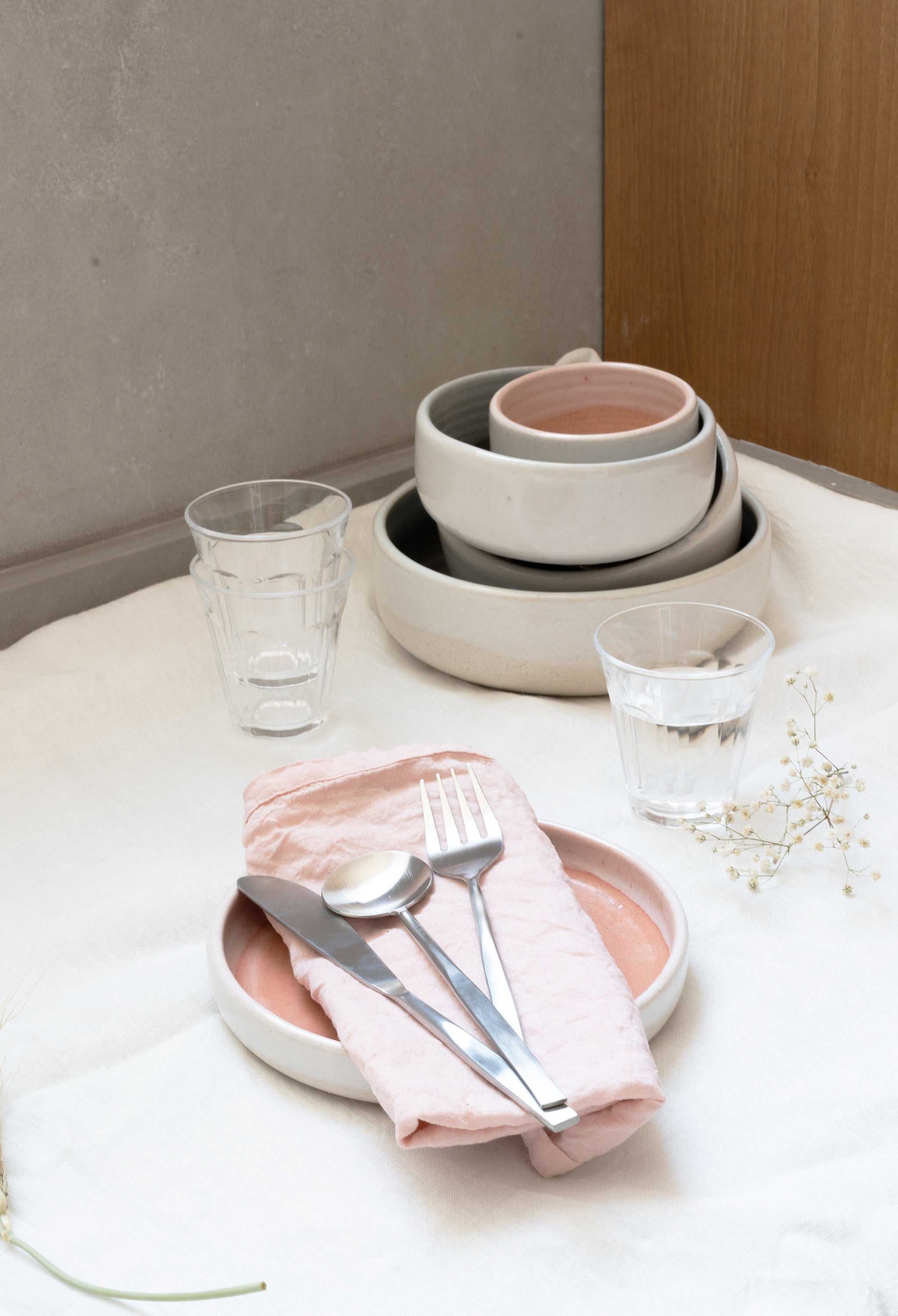 Set of 3 stainless steel flatware