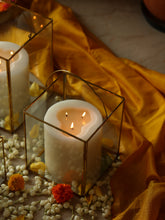 Clear Glass & Brass Lanterns with a Handle Small