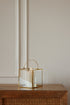 Small Clear Glass & Brass Lantern with a Handle
