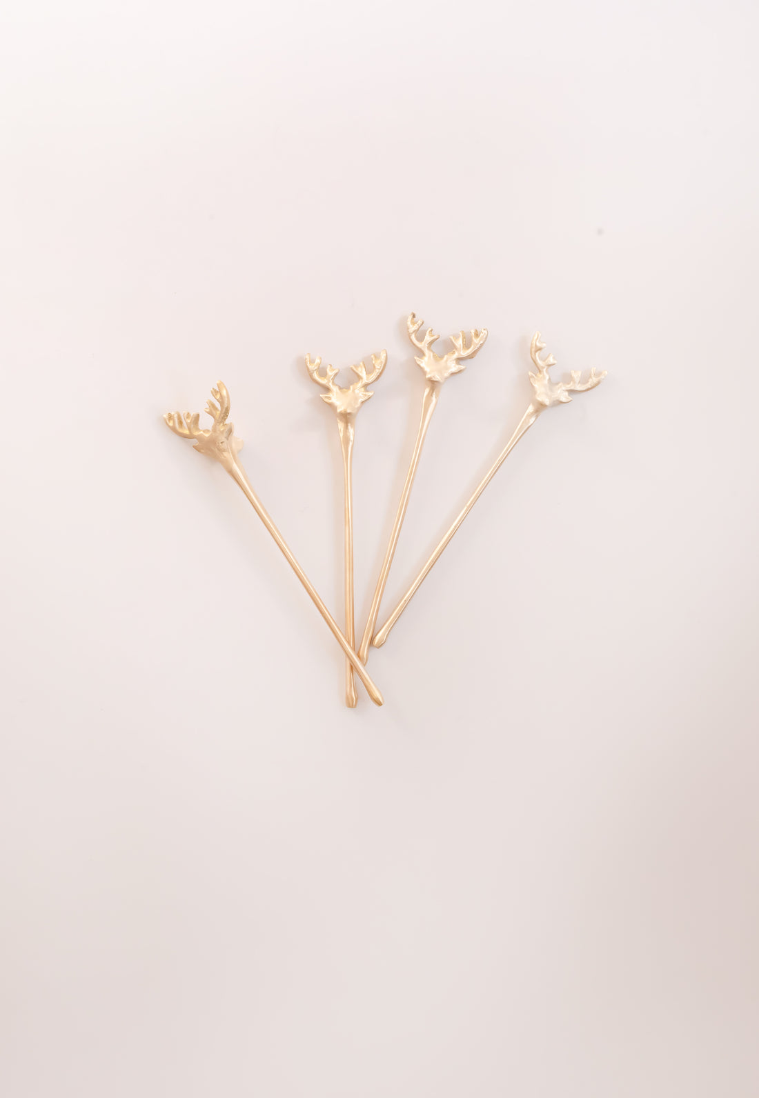 Small Deer Drink Stirrers in Gold.