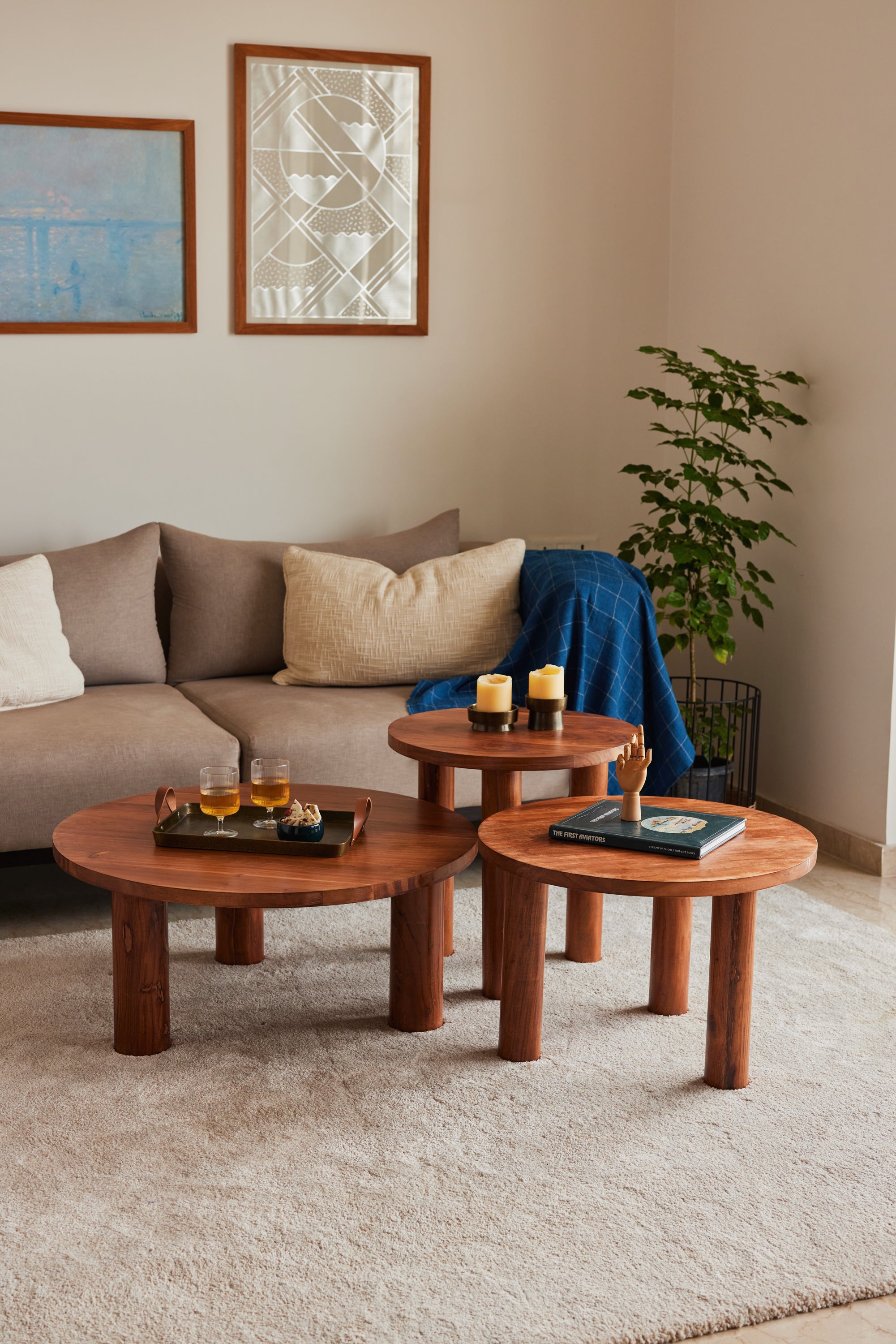 Solid Mango wood coffee & side tables by fleck