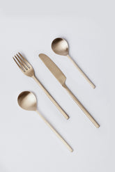 Taihi Champagne Gold Brass Cutlery Set - Fleck