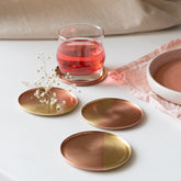 Two tone coasters copper & brass - Fleck