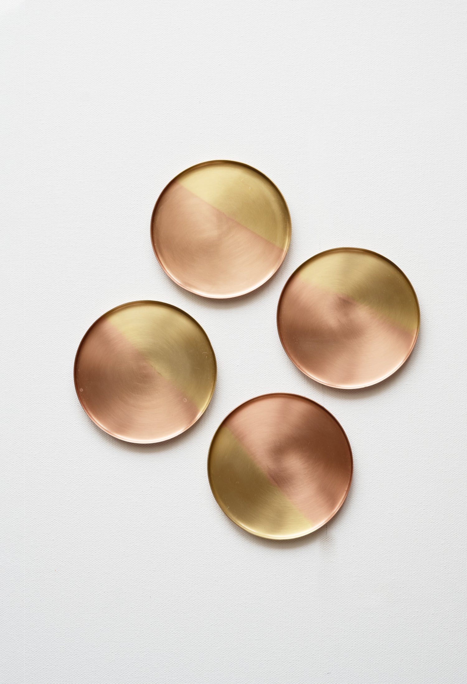 Two tone copper & brass coasters for Glasses and Mugs.