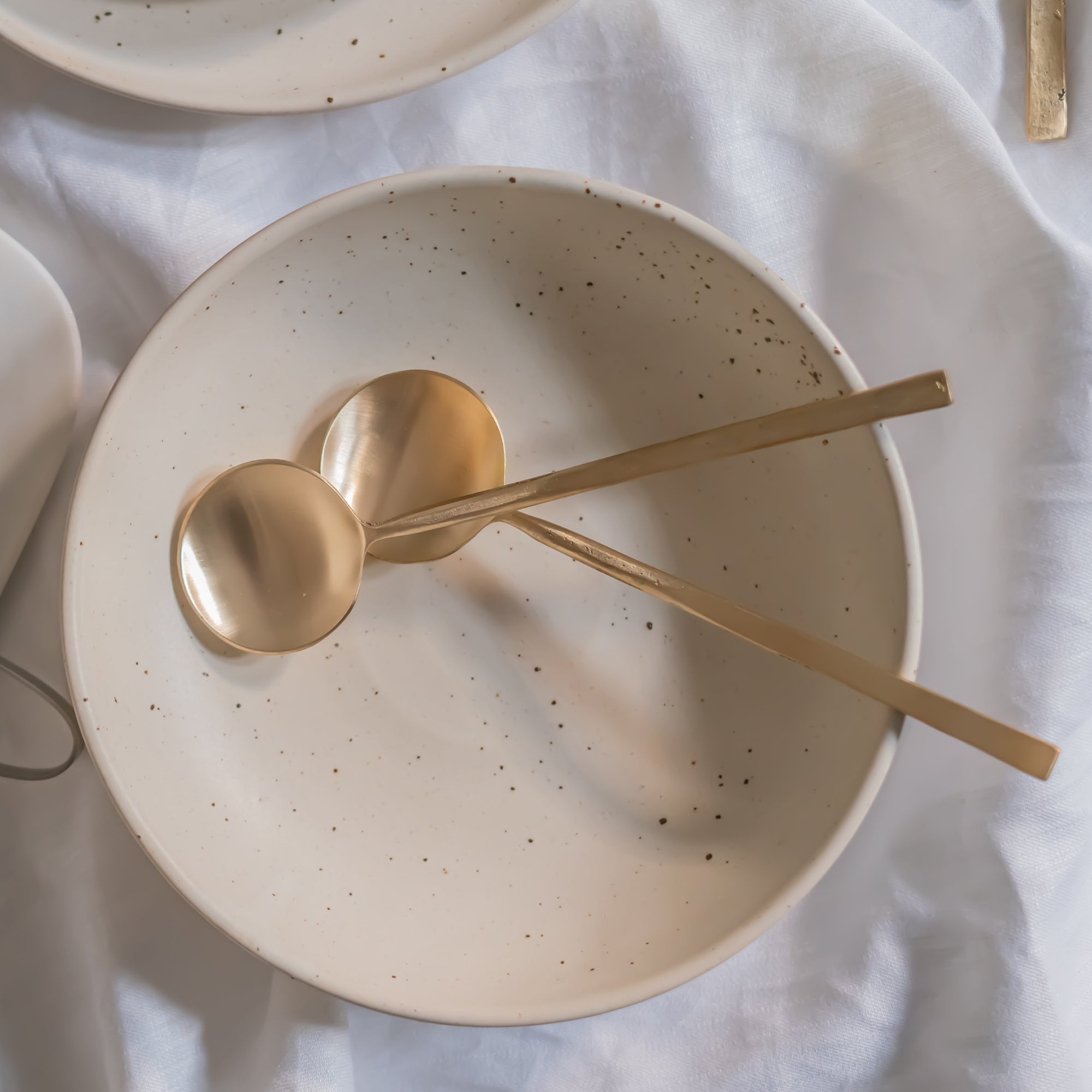 Wabi Soup Spoons, Brass - Fleck