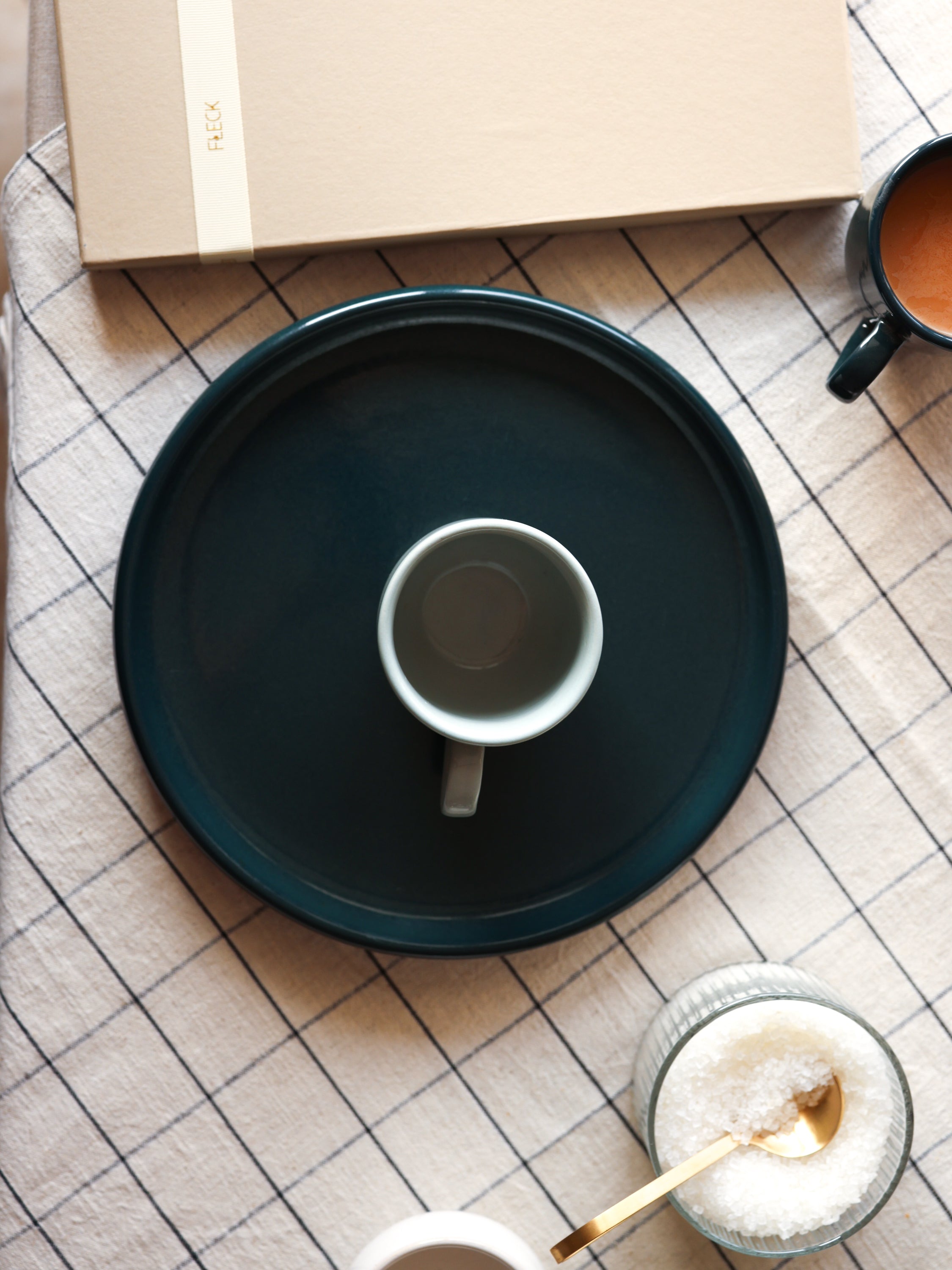 Ceramic dinner plate.