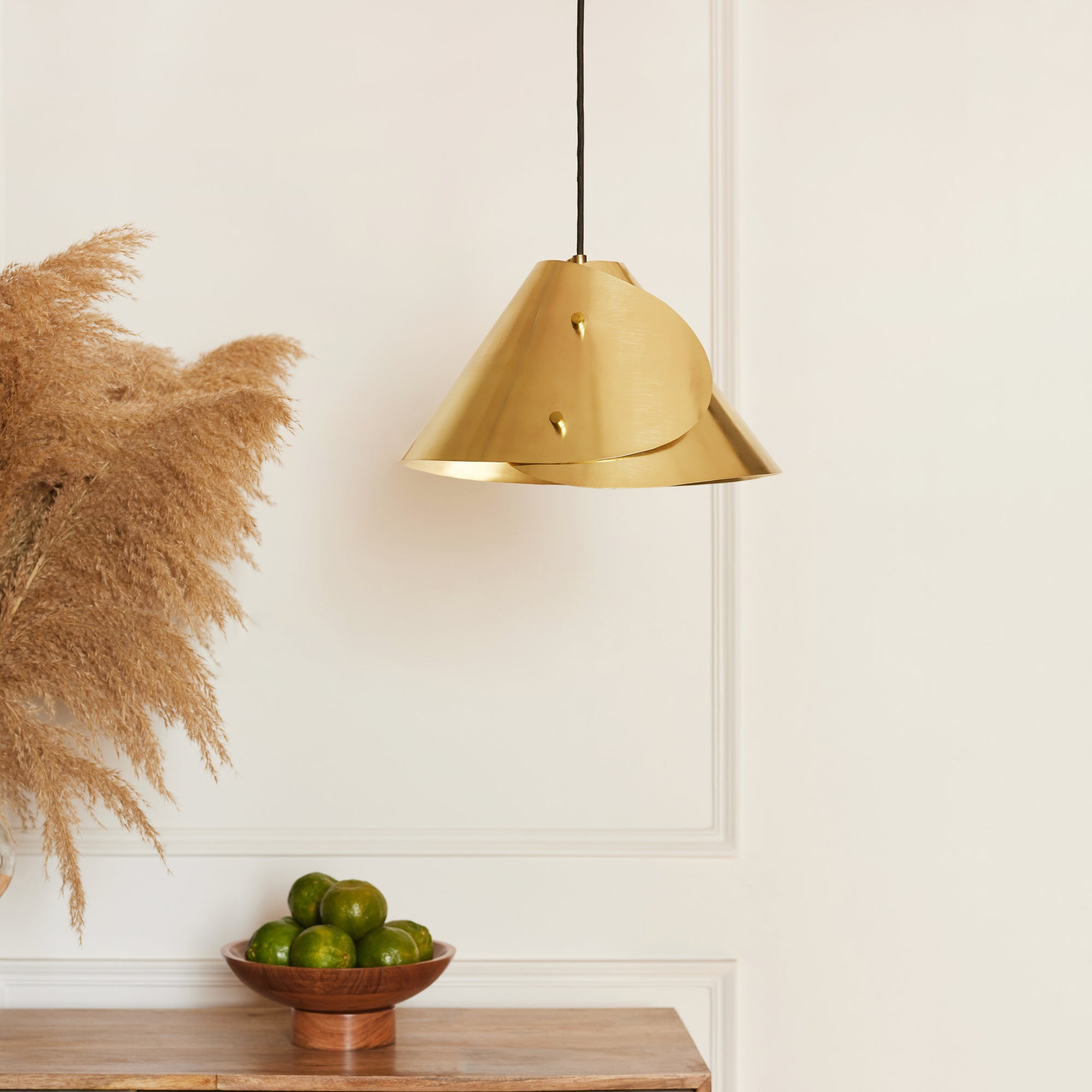 Brass hanging lights for dining table