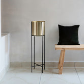 Marigold Planter, Tall, Matte gold - Fleck