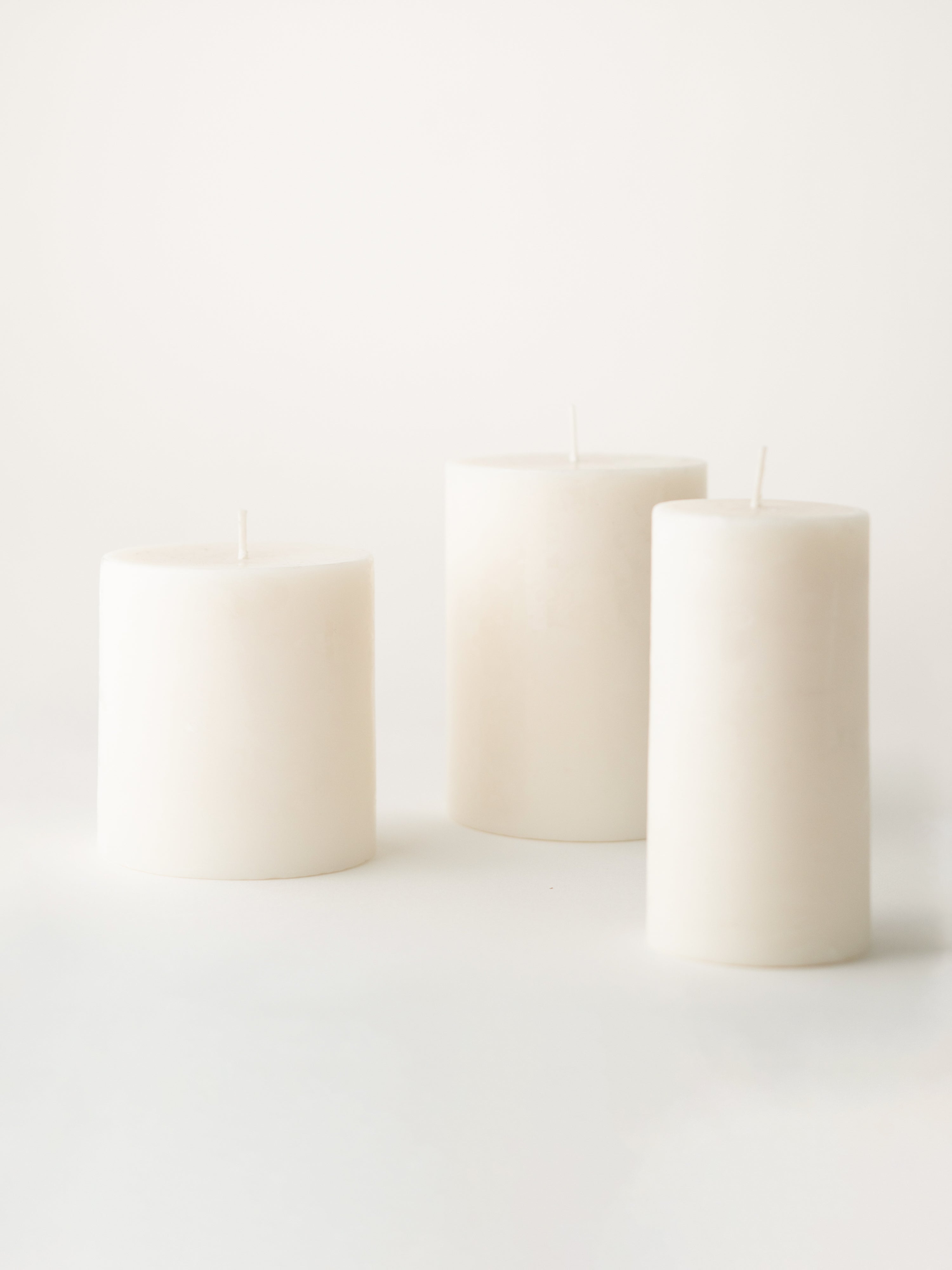 Milky White Pillar Candles