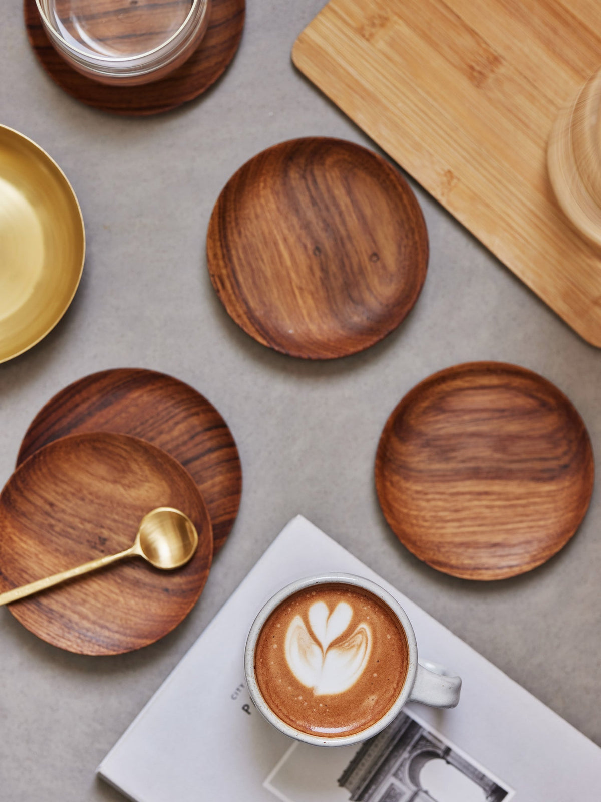 Reclaimed Teak wood coaster set