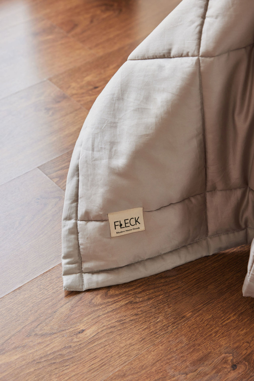Pewter Sateen Box Comforter Spread Overhang