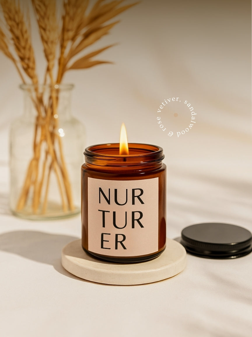 Nurturer Candle | Vetiver + Sandalwood +  Bulgarian Rose