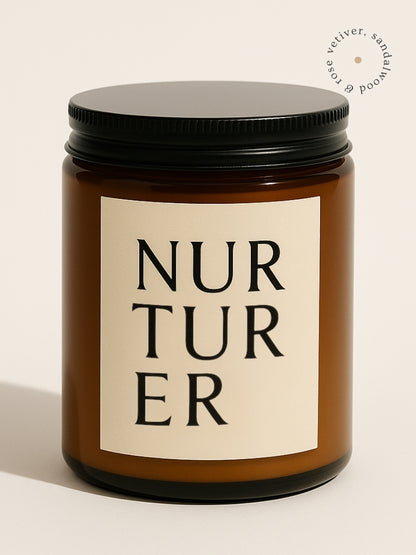 Nurturer Candle | Vetiver + Sandalwood +  Bulgarian Rose