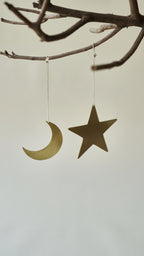 Crescent Moon and Star Ornament, Set of 5