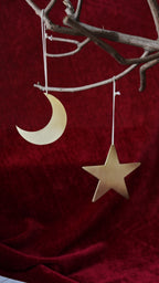 Crescent Moon and Star Ornament, Set of 5