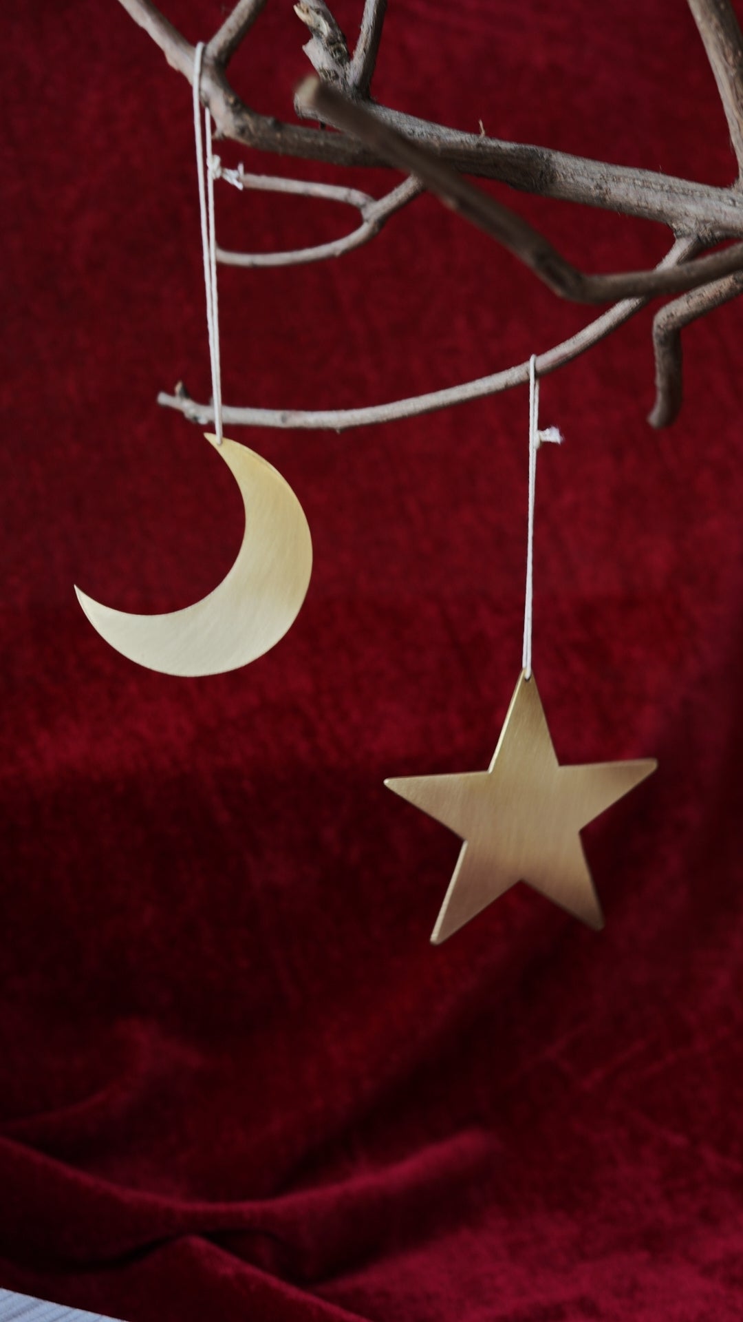 Crescent Moon and Star Ornament, Set of 5