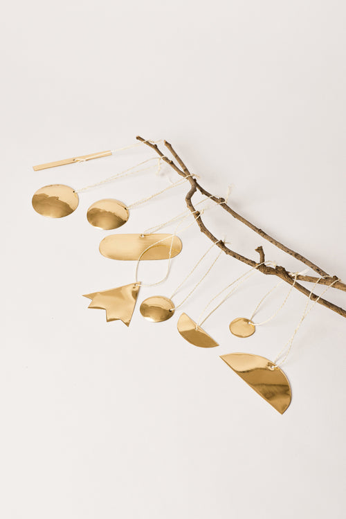 Abstract Christmas Ornaments, Set of 9 Fleck