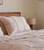 Blush Percale Box Stitch Pillow 