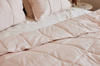 Blush Sateen Box Comforter Spread Fold Detail