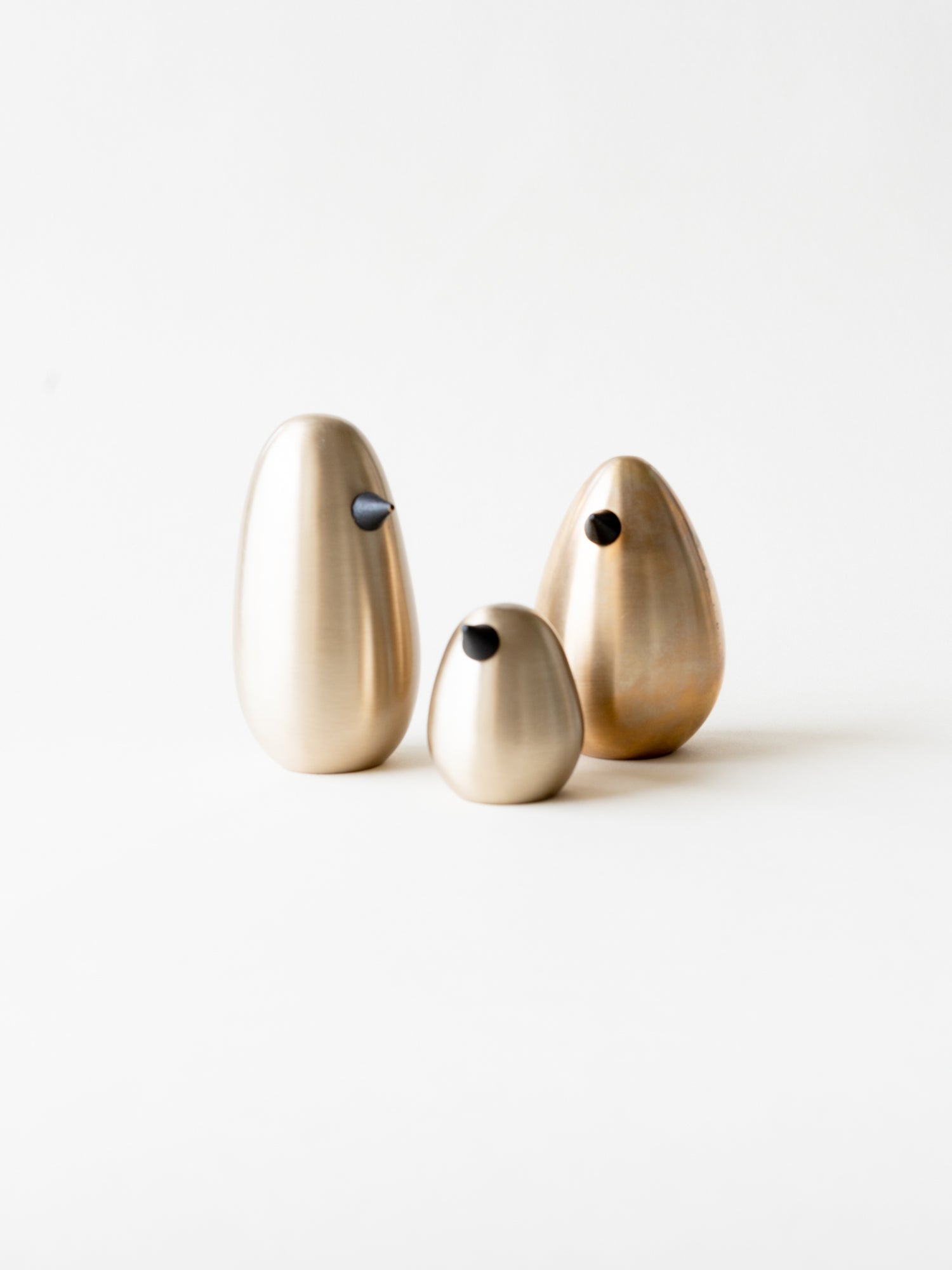 Brass minimal bird figurine family