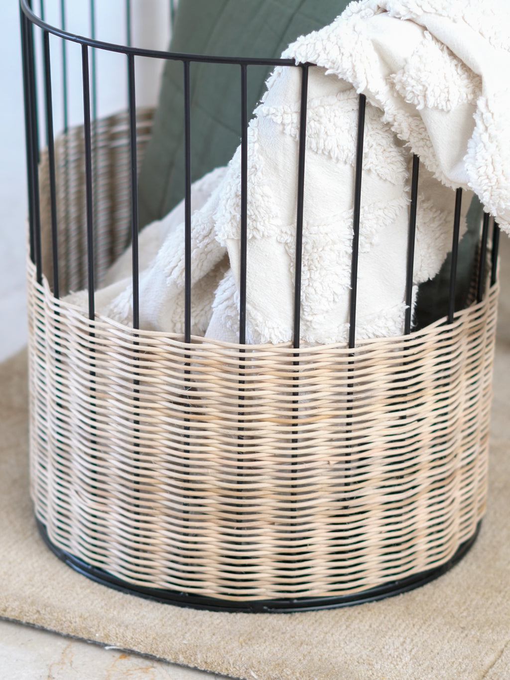 Premium rattan basket for clothes.