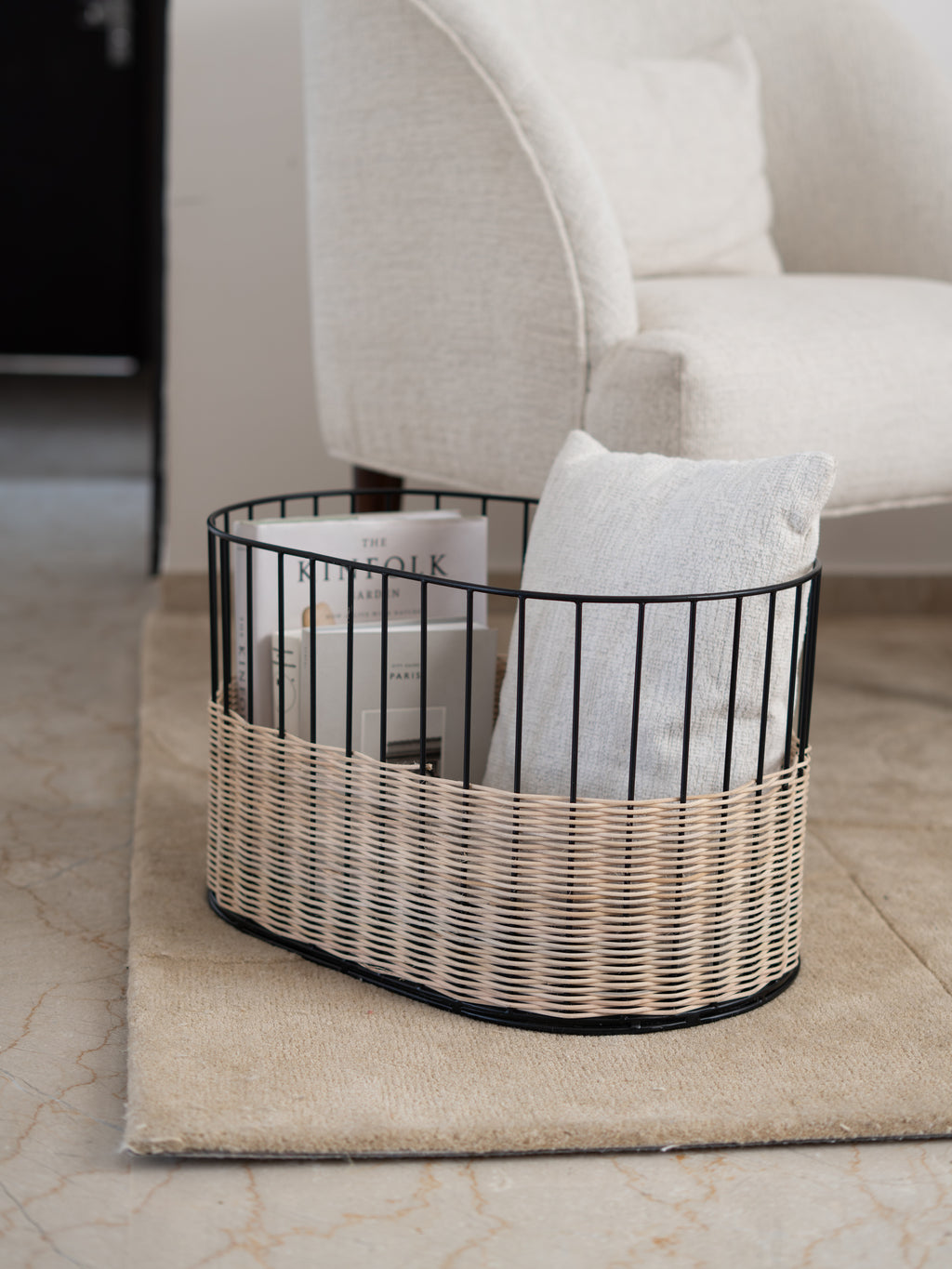 Premium rattan basket for living room