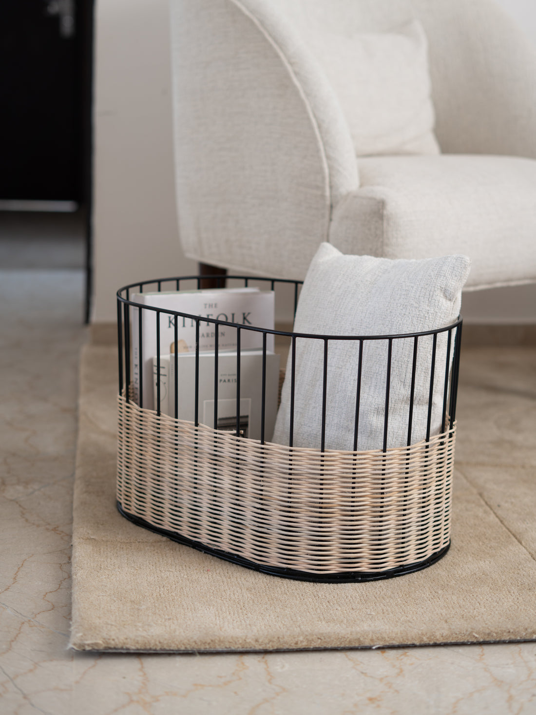 Premium rattan basket for living room