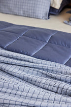 Chambray Blue Matelassé Coverlet Detail