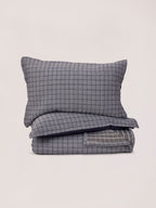 Chambray Blue Matelassé Coverlet Set, 100% Organic Cotton