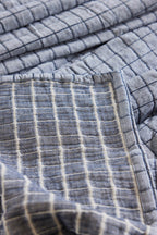 Chambray Blue Matelassé Coverlet Set Reverse Side