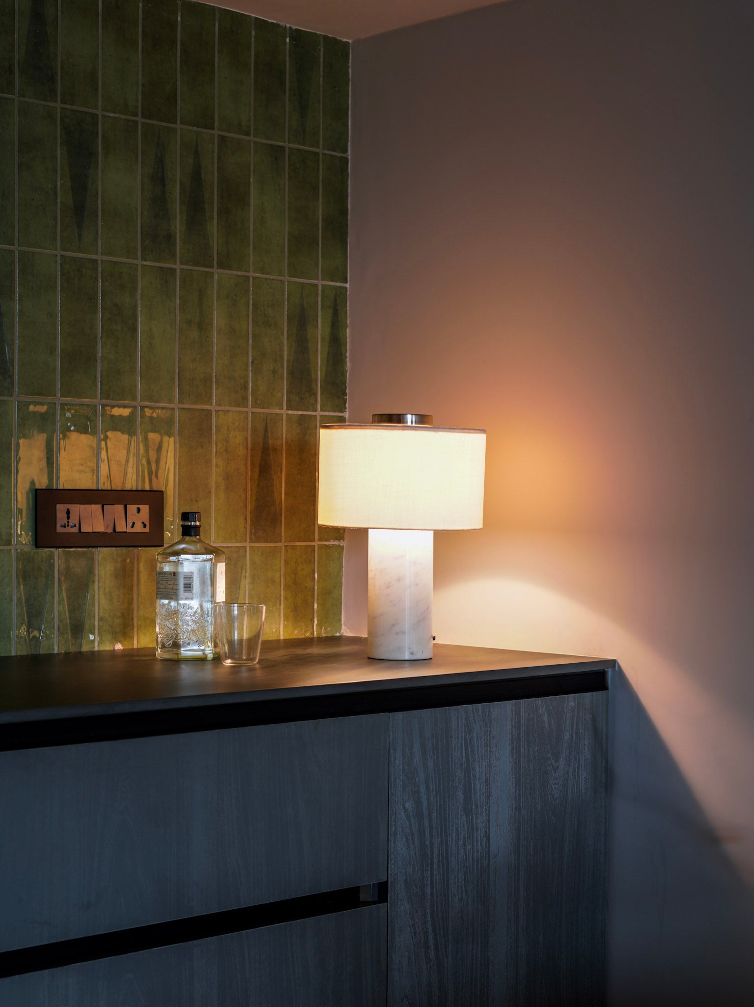 Column Table Lamp, Marble