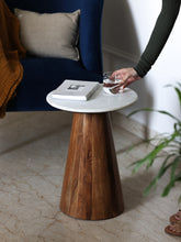 Conifer Wood & Marble Side Table