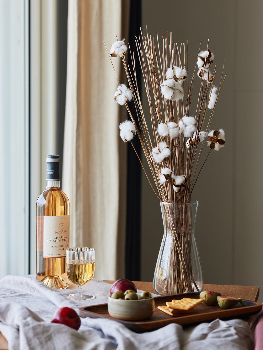 Cotton Flower Bunch in vase