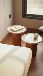 Log Marble Tray Table