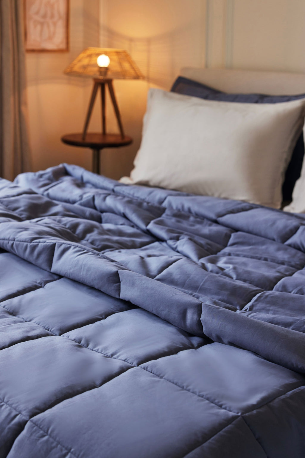 Dusk Percale Box Comforter Crumpled
