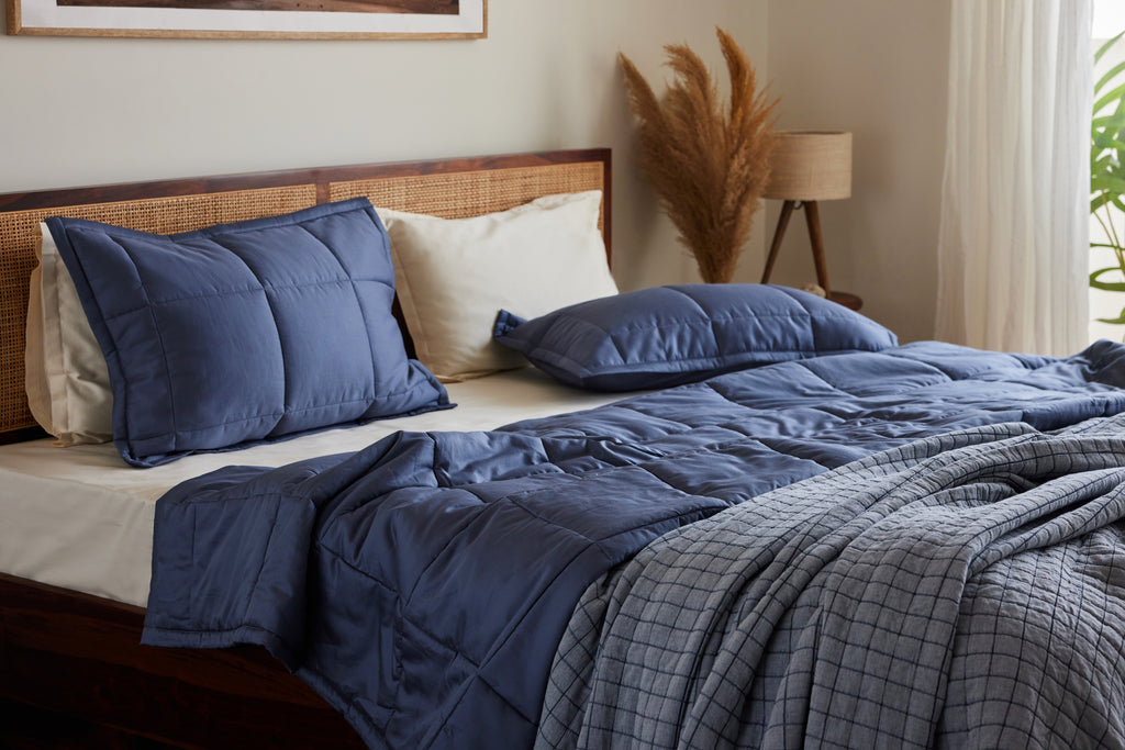 Dusk Sateen Box Comforter Spread Side View