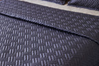 Blue basketweave quilt spread 